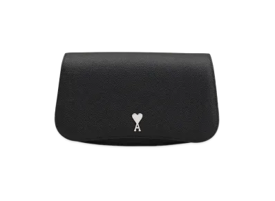 AMI PARIS Paris Paris Crossbody Bag "Black/VibratedSilver"
