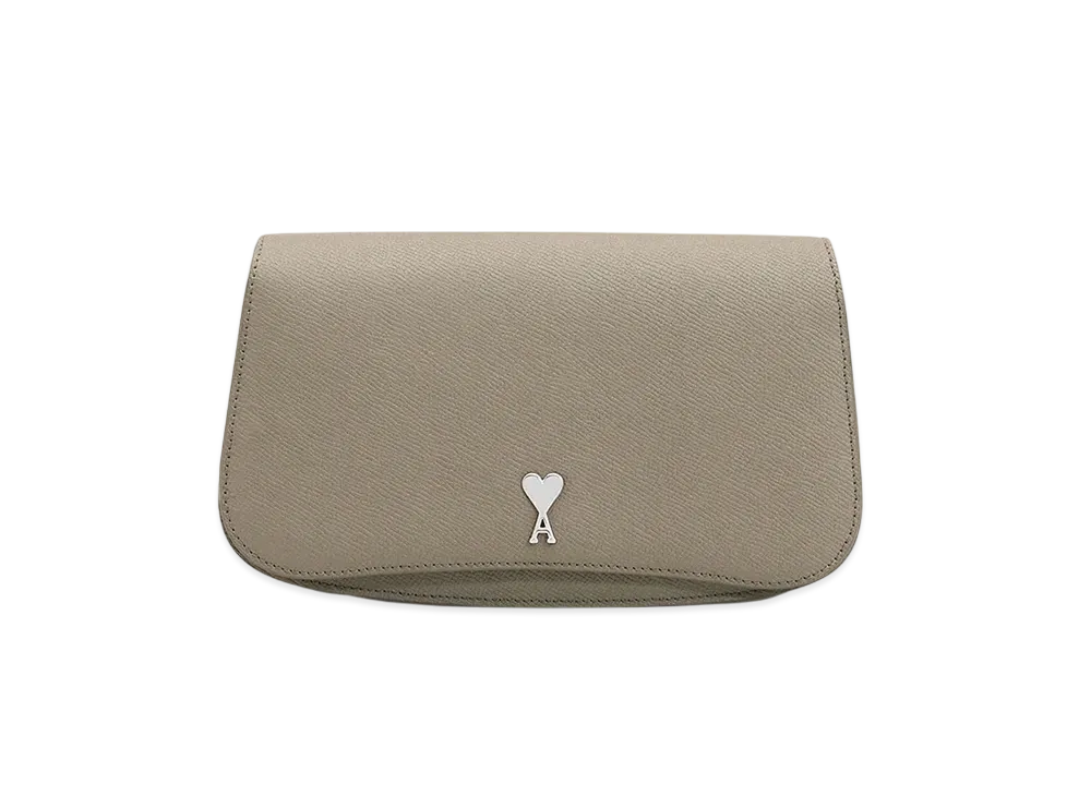 AMI PARIS Paris Paris Crossbody Bag "Cendre/ArgentVibre"