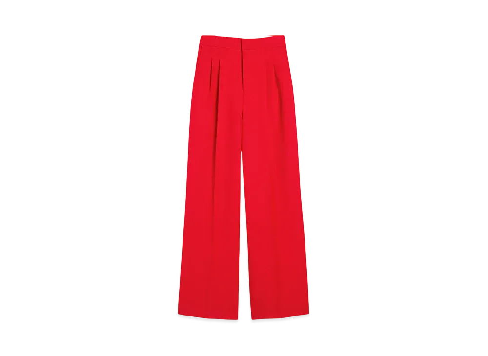 AMI PARIS Wool High-Waisted Large Pants "Coquelicot"