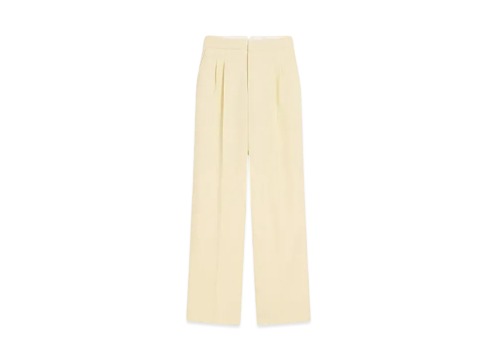 AMI PARIS Yellow Wool High-Waisted Large Pants "Beurre"