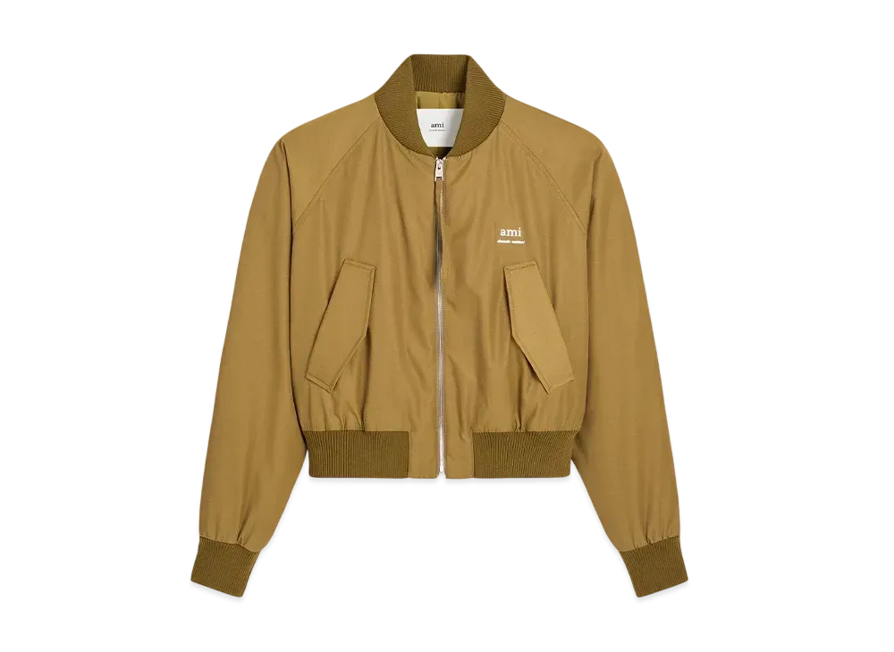 AMI PARIS Twill Bomber Jacket "Musterd"