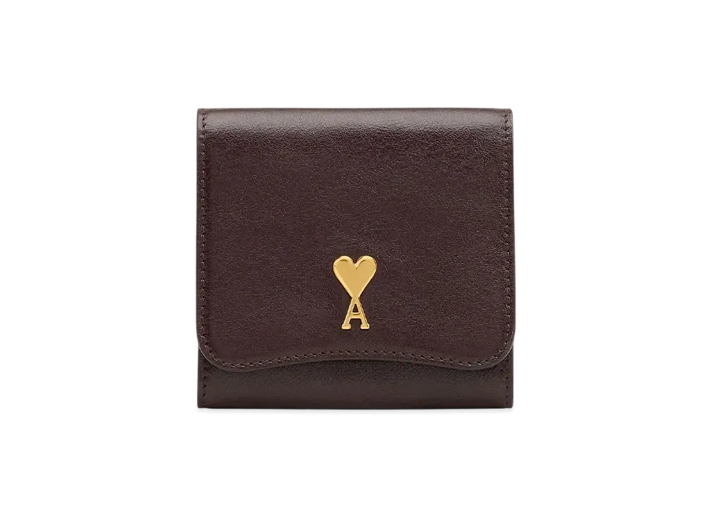 AMI PARIS Paris Paris Compact Wallet "Aubergine"