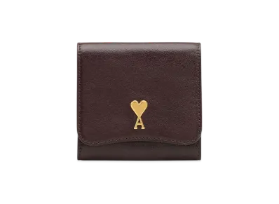 AMI PARIS Paris Paris Compact Wallet "Aubergine"