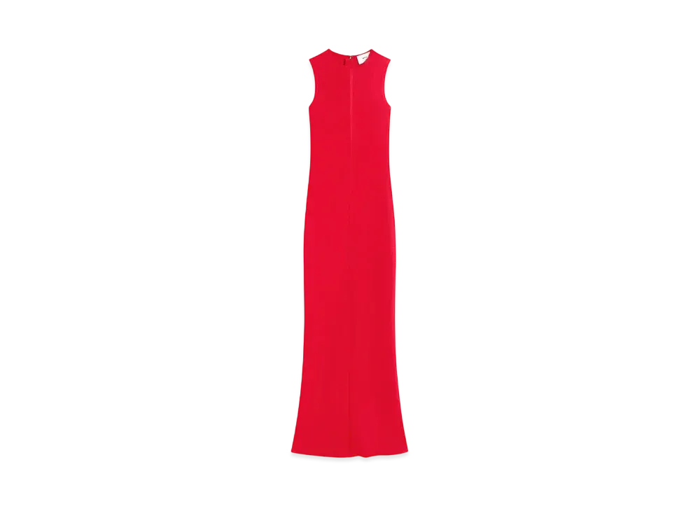 AMI PARIS Long Straight Dress "Coquelicot"