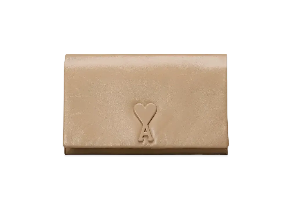 AMI PARIS Vourevous Strap Wallet "LightBeige"