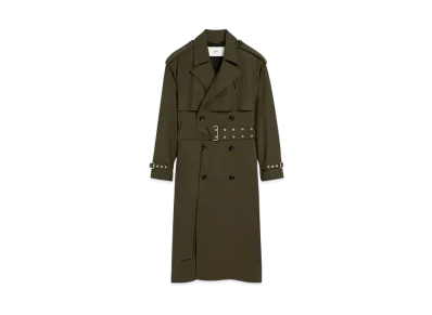 AMI PARIS Wool Trench Coat "OliveNoire"