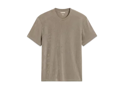 AMI PARIS Ribbed Jersey Short-Sleeve Tee "Cendre"