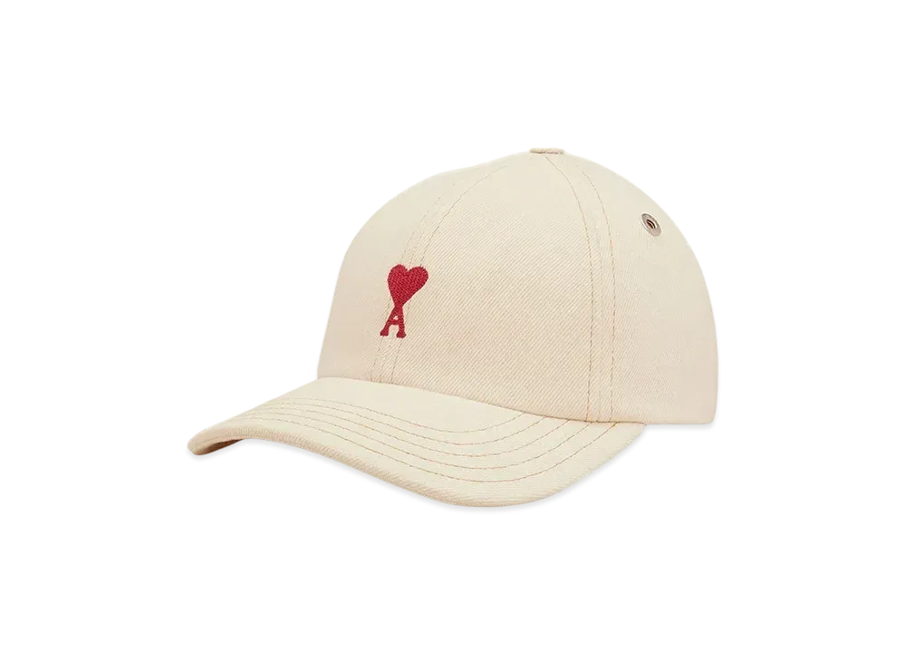 AMI PARIS Amidoucourt Embroidered Cap "BlancCreme"