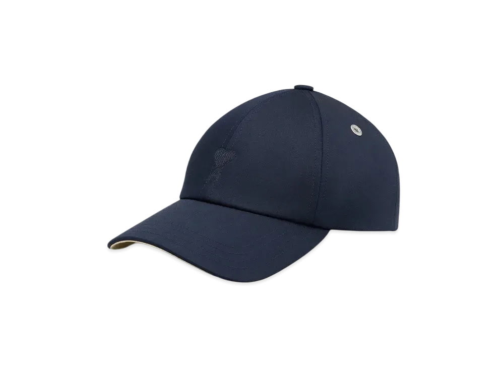 AMI PARIS Amidoucourt Embroidered Cap "BleuMarine/Gingembre"