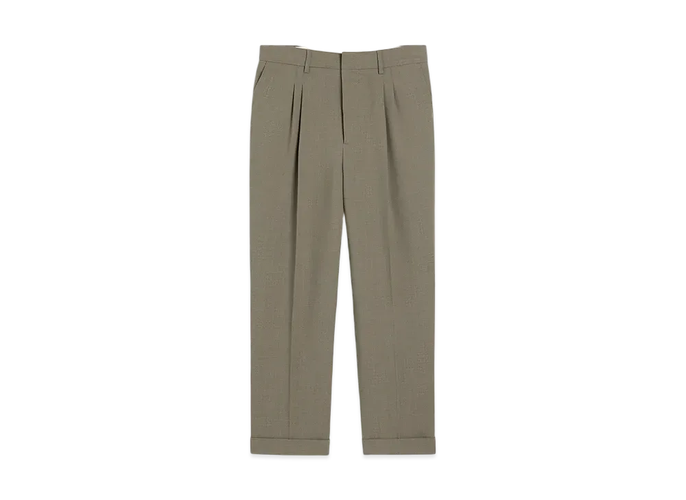 AMI PARIS Wool Carrot-Fit Pants "GrisFume"