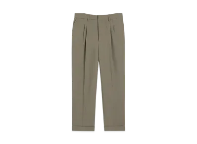 AMI PARIS Wool Carrot-Fit Pants "GrisFume"