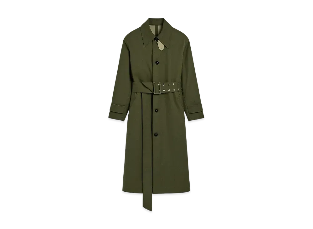 AMI PARIS Cotton Belted Mac Coat "Loden/Laurier"