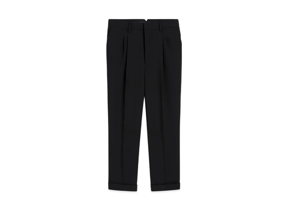 AMI PARIS Wool Carrot-Fit Pants "Black"