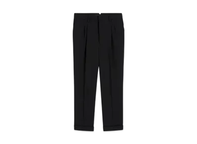 AMI PARIS Wool Carrot-Fit Pants "Black"