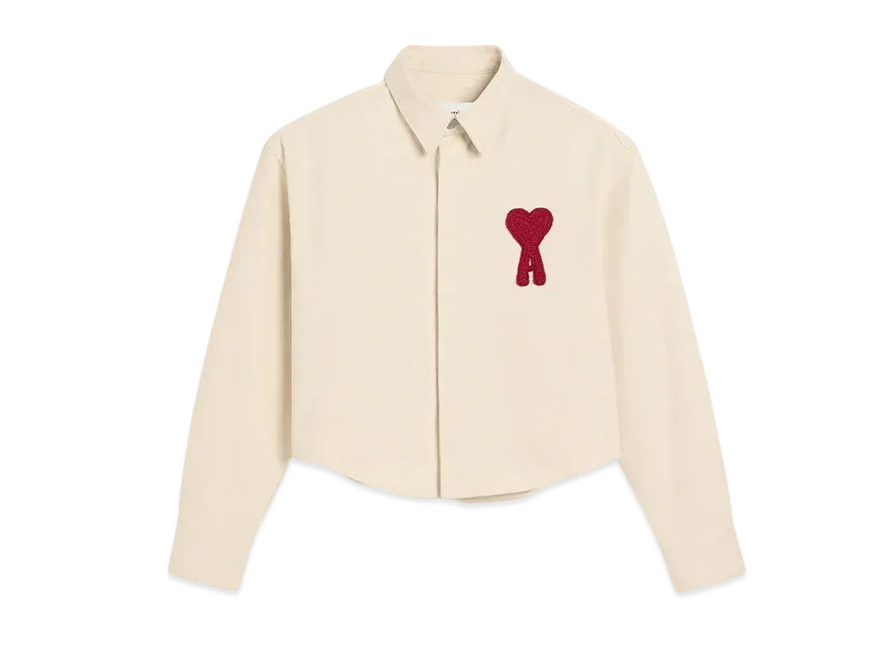 AMI PARIS Amidoucourt Cropped Shirt "BlancCreme"