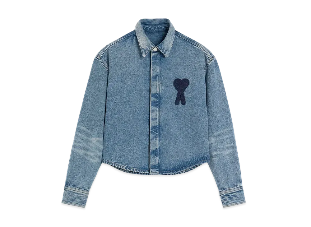 AMI PARIS Amidoucourt Cropped Shirt "UsedBlue"