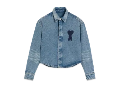 AMI PARIS Amidoucourt Cropped Shirt "UsedBlue"