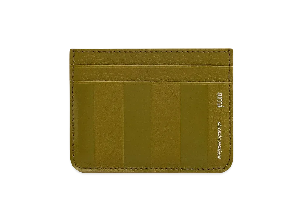 AMI PARIS Leather Midi Card Holder "VertLichen"