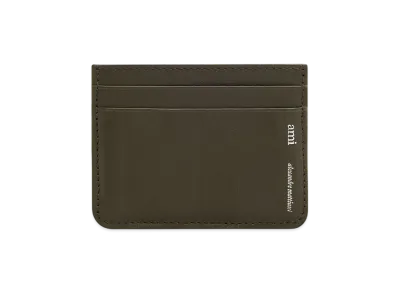 AMI PARIS Leather Midi Card Holder "OliveNoire"