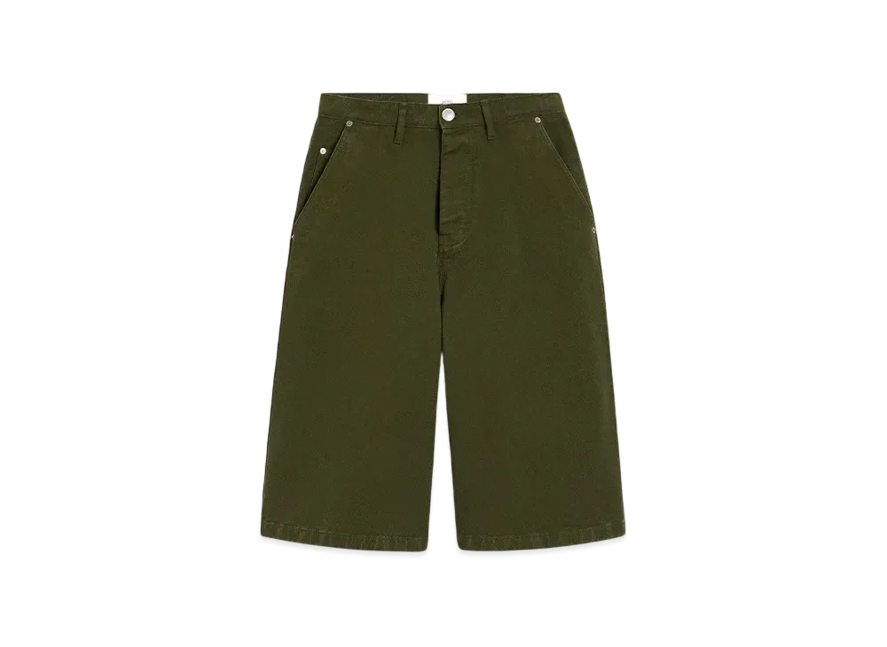 AMI PARIS Cotton Wide-Fit Bermuda Shorts "Loden"