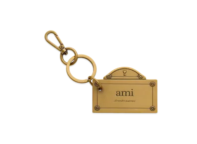 AMI PARIS Street Plate Keyring "VibratingBrass"