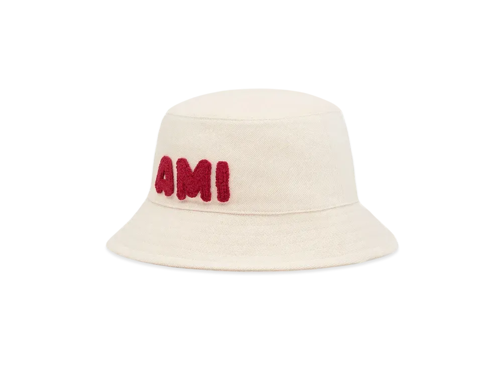 AMI PARIS Patch Bucket Hat "BlancCreme"