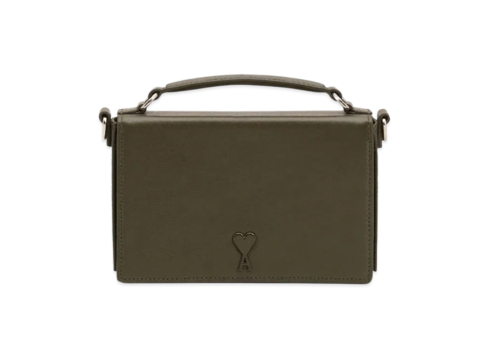 AMI PARIS Ami de Coeur Lunch Box Bag "OliveNoire"