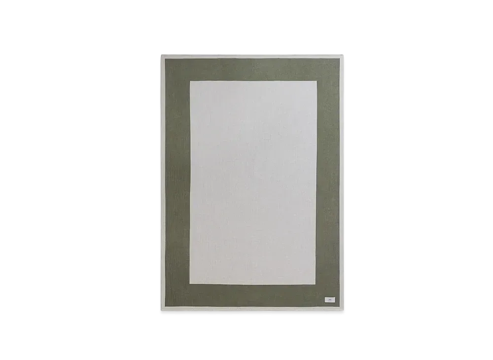 AMI PARIS Black Cotton Bicolor Beach Towel "BlancCreme/Loden"