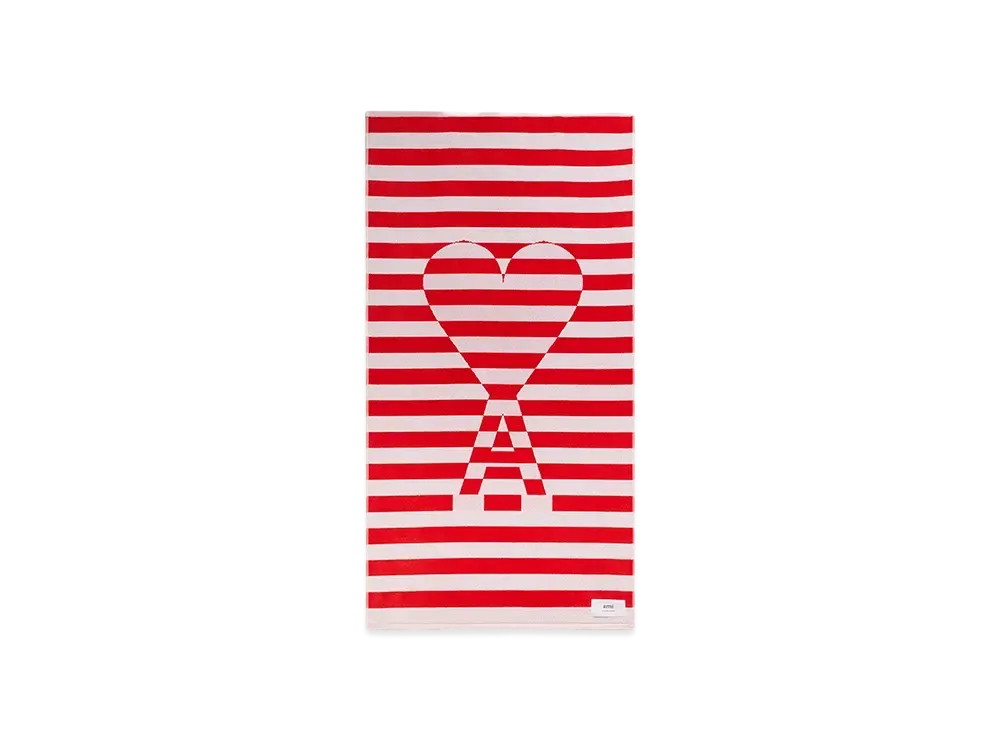 AMI PARIS Ami de Coeur Beach Towel "BlancCreme/Coquelicot"