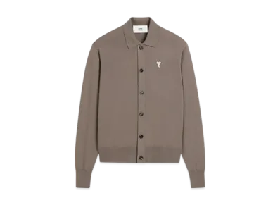 AMI PARIS Ami de Coeur Shirt Collar Cardigan "Ash"