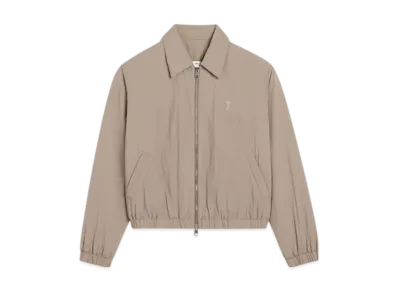AMI PARIS Technical Canvas Zip Jacket "Ash"
