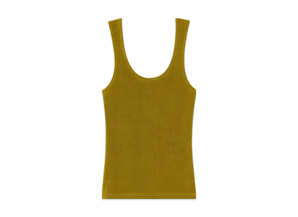 AMI PARIS Light Shiny Ribbed Jersey Tank Top "Riken"