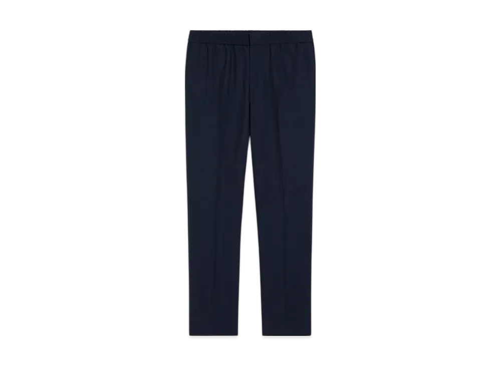 AMI PARIS Wool Elastic-Waist Pants "Navy Blue"