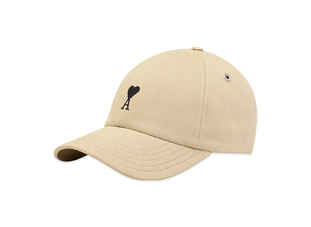 AMI PARIS Ami De Coeur Cotton Embroidered Cap "WhiteCoffee"