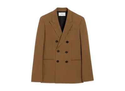 AMI PARIS Wool Double-Breasted Jacket "Hazelnut"