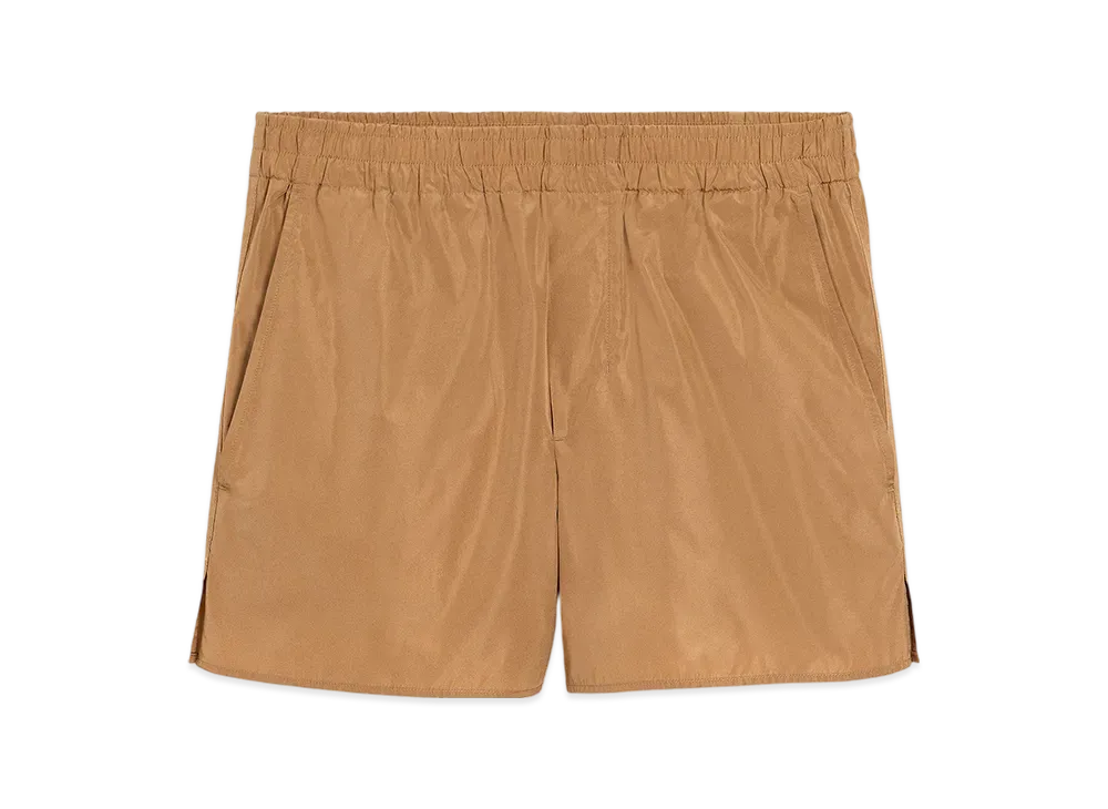 AMI PARIS Taffeta Shorts "Camel"