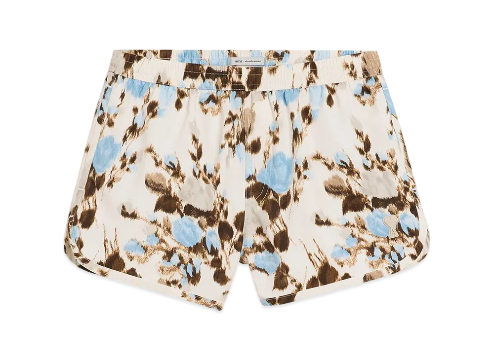 AMI PARIS Printed Swim Shorts "Sky/Ivory"