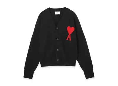 AMI PARIS ADC Cardigan "Black/Red"