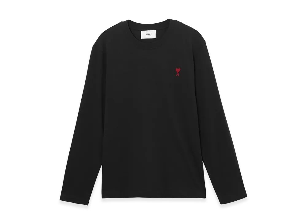 AMI PARIS Crew Neck Long Sleeve T-Shirt "Black"