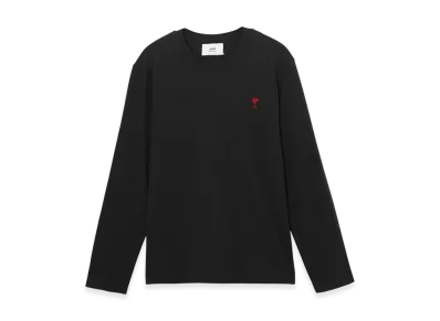 AMI PARIS Crew Neck Long Sleeve T-Shirt "Black"