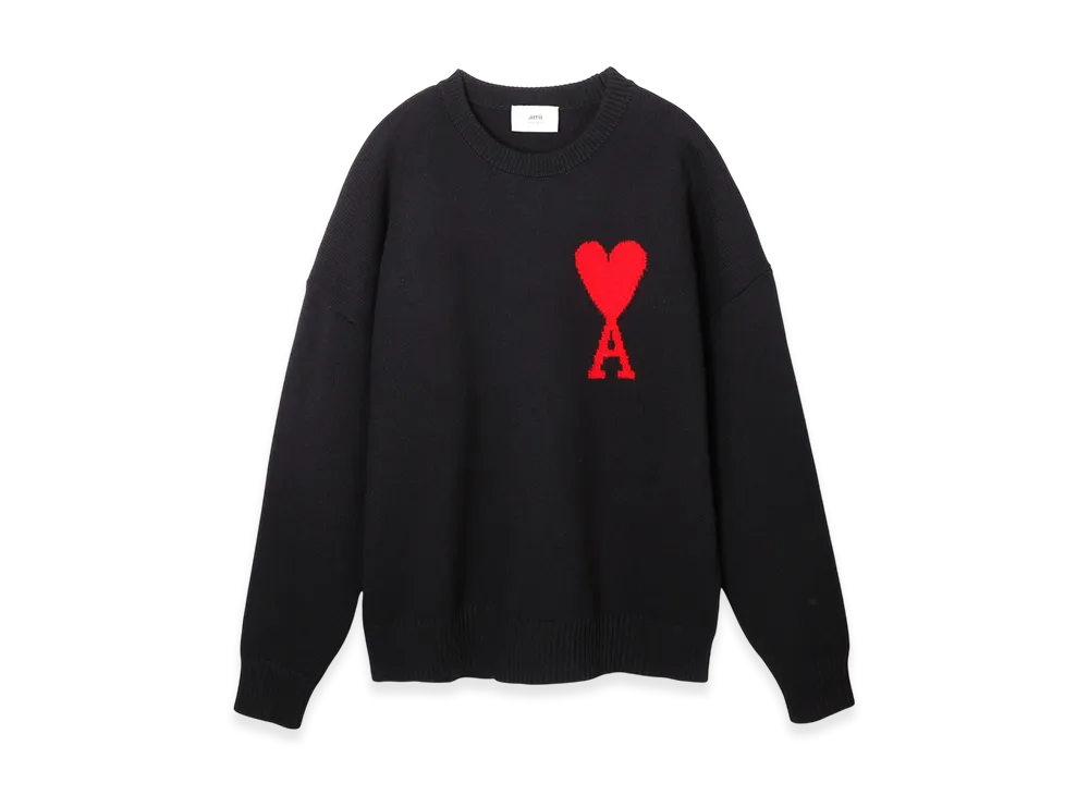 AMI PARIS ADC Crewneck Sweater "Black/Red"