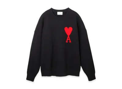AMI PARIS ADC Crewneck Sweater "Black/Red"