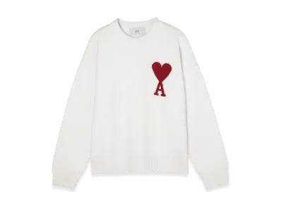 AMI PARIS De Coeur Sweater "Offwhite/Red"