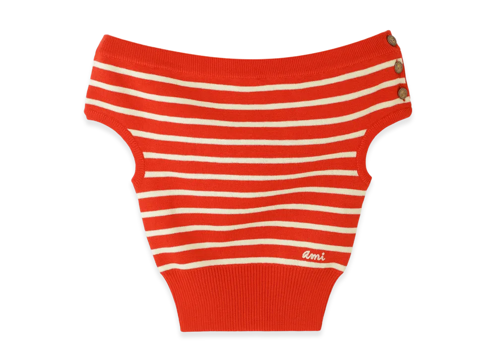 AMI PARIS Top Mariniere "Red/White"
