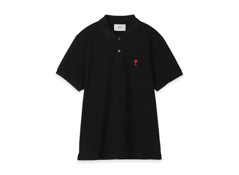 AMI PARIS De Coeur Polo Shirt "Black"