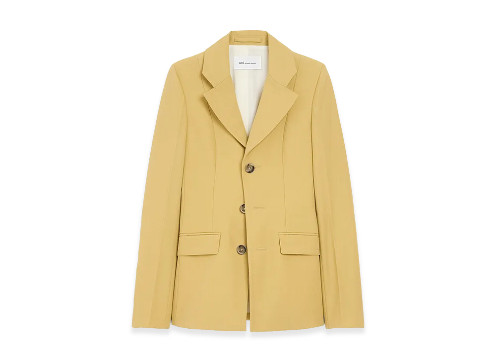 AMI PARIS New Wool Single Breasted Fitted Jacket "Yellow"