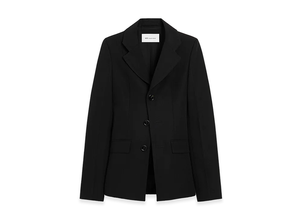 AMI PARIS New Wool Single Breasted Fitted Jacket "Black"