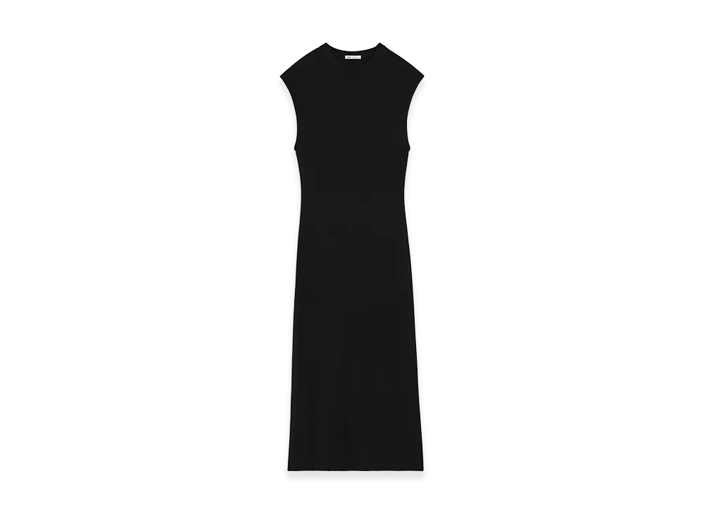 AMI PARIS Jersey Sleeveless Fitted Long Dress "Black"