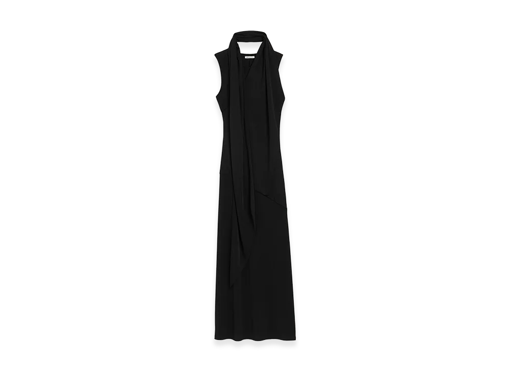AMI PARIS Jersey Maxi Lavalliere Dress "Black"
