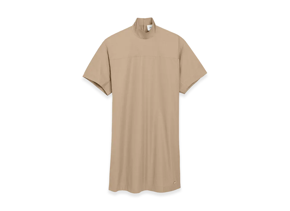 AMI PARIS Cotton Stand Up Collar Buttoned Dress "Beige"